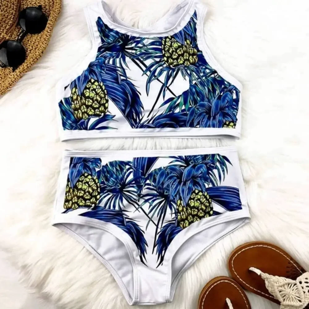 Sexy Sporty High Waist Pineapple Bikini NWT